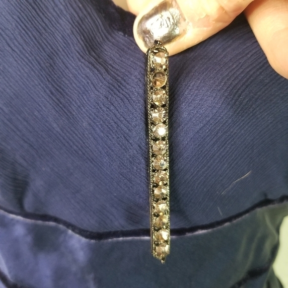 Vtg y2k does 20s blue silk retro dress - Picture 5 of 11